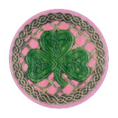 Rosa Kleeblatt auf der Keltenknochen-Schneideplatt Schneidebrett (Vorderseite)