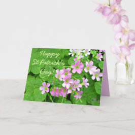 Rosa Kleeblatt Blume Happy St Patrick's Day Card Karte