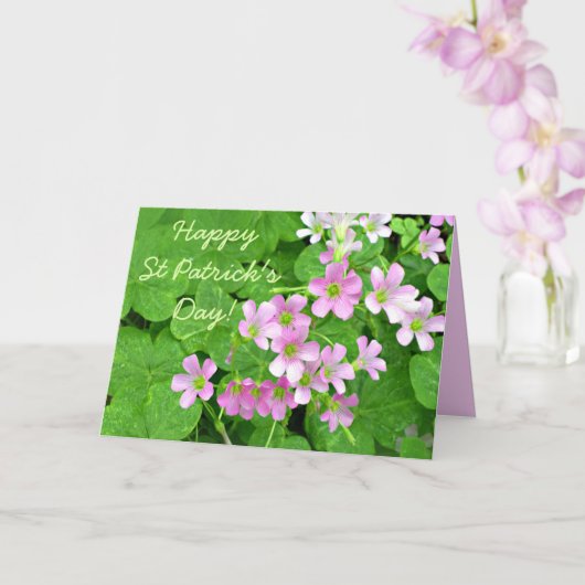 Rosa Kleeblatt Blume Happy St Patrick's Day Card Karte (Orchidee)