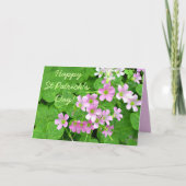 Rosa Kleeblatt Blume Happy St Patrick's Day Card Karte (Vorderseite)