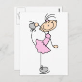 Rosa Kleid Abbildung Skater T - Shirt und Geschenk Postkarte (Vorne/Hinten)