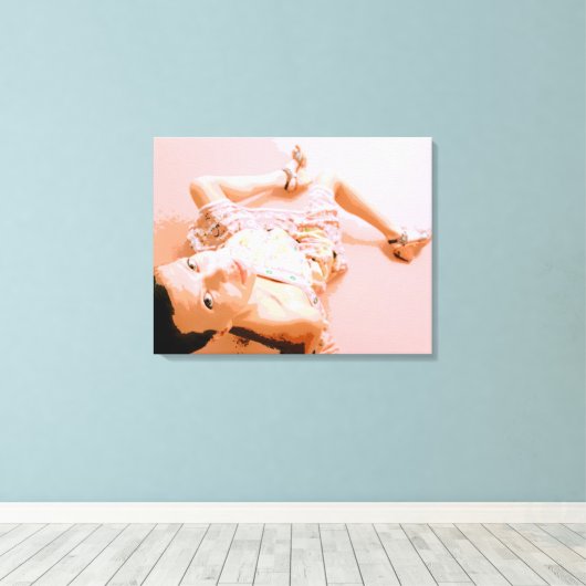 rosa Kleid Mädchen eingepackt Leinwand (Insitu (Holzboden))