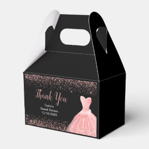 Rosa Kleid mit falschem Glitter Sweet 16 Geburtsta Geschenkschachtel