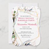 Rosa Kleid Personalisiert 16 . Geburtstag Einladun Einladung (Rückseite)