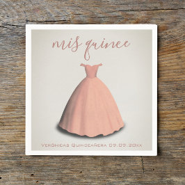 Rosa Kleid Quinceañera mis quince Tisch Dekoration Serviette