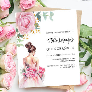 Rosa Kleid Rose Quinceanera Budget Einladung