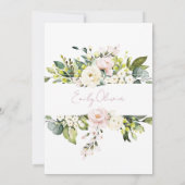 Rosa Kleid Schmetterling Boho Blumenrahmen Quincea Einladung (Rückseite)