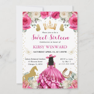 Rosa Kleid schwarze Haare Western Prinzessin Sweet Einladung