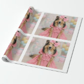Rosa Kleid Sheltie Geschenkpapier (Ungerollt)