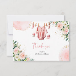 Rosa Kleidung Danke Karte