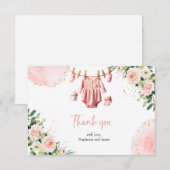 Rosa Kleidung Danke Karte (Vorne/Hinten)