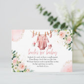 Rosa Kleidungsbücher für die Babykarte (Stehend Vorderseite)