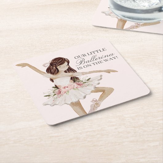 Rosa Kleine Ballerina Teller Ballett Party Dekorat Rechteckiger Pappuntersetzer (angewinkelt)