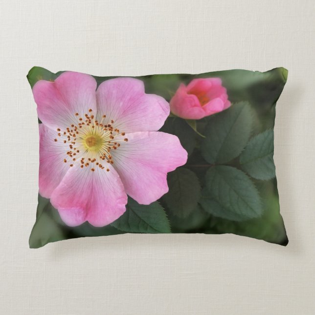Rosa kleine Blume Dekokissen (Vorderseite)