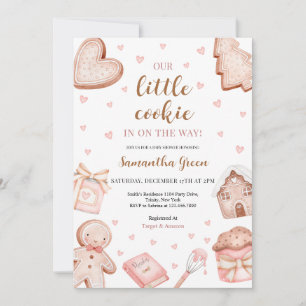 Rosa kleine Cookie-Baby-Party Einladung