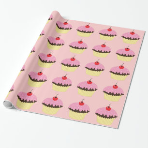 Rosa kleine Kuchen Geschenkpapier