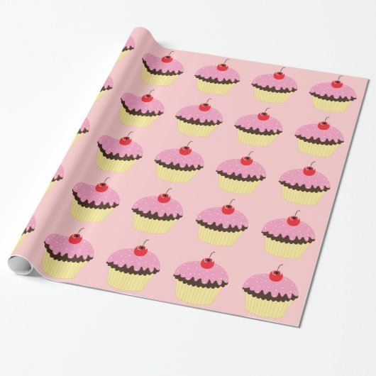 Rosa kleine Kuchen Geschenkpapier (Ungerollt)