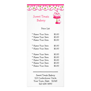 Rosa kleine Kuchen Werbekarte