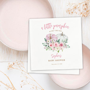 Rosa kleine Kürbis-Baby-Party Serviette