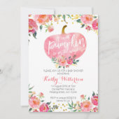 Rosa kleine Kürbiseinladung Einladung (Vorderseite)