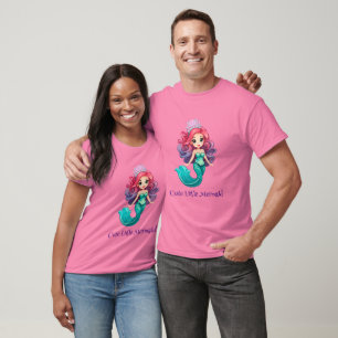 Rosa kleine Meerjungfrau Prinzessin Regenbogen far T-Shirt