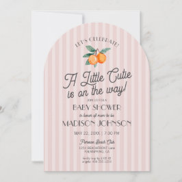 Rosa kleine Süsse auf dem Weg Citrus Baby Dusche Einladung