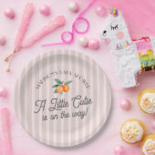 Rosa kleine Süsse auf dem Weg Citrus Baby Dusche Pappteller (Party)