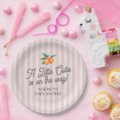 Rosa kleine Süsse auf dem Weg Citrus Baby Dusche Pappteller (Party)