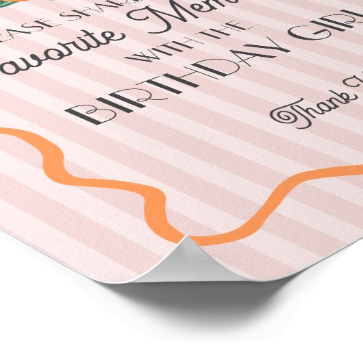 Rosa Kleine Süsse Zitrus Lieblingsgedächtnis Gebur Poster (Ecke)