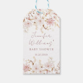 Rosa kleine Wildblume Babydusche Geschenkanhänger (Vorderseite)