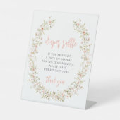 Rosa kleine Wildblume Mädchen-Windelpreisraffineri Sockelschild (Vorderseite)