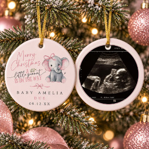 Rosa kleiner Erdnuss auf dem Weg Elefant Weihnacht Keramik Ornament