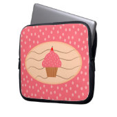 Rosa kleiner Kuchen mit Tupfen Laptopschutzhülle (Vorderseite Links)