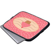 Rosa kleiner Kuchen mit Tupfen Laptopschutzhülle (Vorne Knopf)