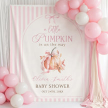 Rosa Kleiner Kürbis Baby Shower Hintergrundteppich