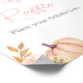 Rosa Kleiner Kürbis Herbst-Windel-Raffle-Schild Poster (Ecke)