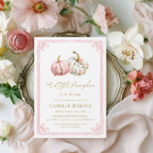 Rosa Kleiner Kürbis Mädchen Baby Shower