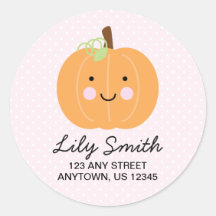 Rosa kleiner Kürbis-Rücksendeadressen-Aufkleber