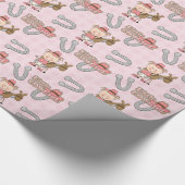 Rosa kleines Cowgirl Geschenkpapier (Ecke)