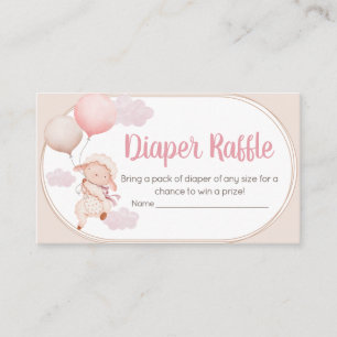 Rosa kleines Lamm Baby Shower Windel-Raffle Begleitkarte