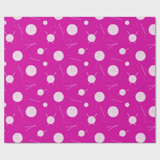 Rosa Knittergarne und -nähte Gemustert Geschenkpapier (Flach)