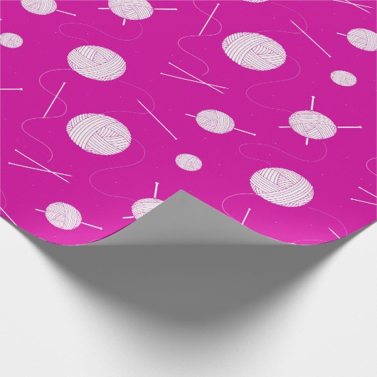 Rosa Knittergarne und -nähte Gemustert Geschenkpapier (Ecke)