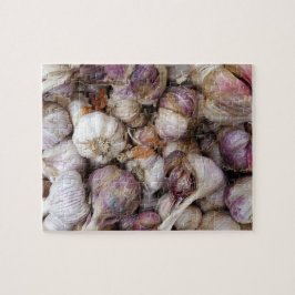 Rosa Knoblauch mit ganzen Knoblauchzwiebeln Puzzle