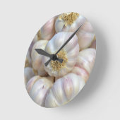 Rosa Knoblauch Runde Wanduhr (Winkel)