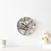 Rosa Knoblauch Runde Wanduhr (Zuhause)