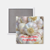 Rosa Knoblauch und Halloween Magnet (Vorderseite/Rückseite)