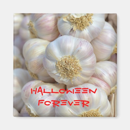 Rosa Knoblauch und Halloween Magnet (Vorne)