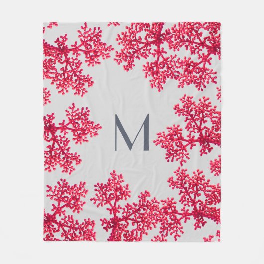 Rosa-Knöchel-Monogramm Fleecedecke (Vorderseite)