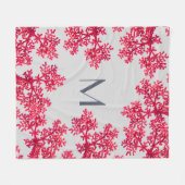 Rosa-Knöchel-Monogramm Fleecedecke (Vorderseite (Horizontal))