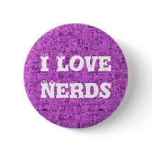 Rosa Knopf der Nerds der Liebe I